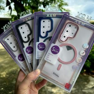 Ốp lưng XM lưng trong viền màu sạc Magsafe